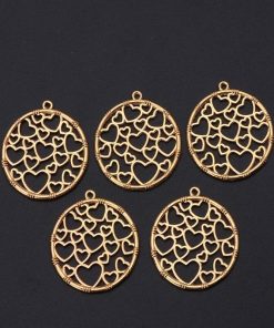 Open Pendant Frames Set - Round Hearts