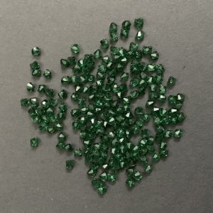 Bicone Acrylic Plastic Dark Green Bead
