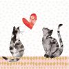 Two Cats Love Decoupage Napkin