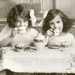 Cute Girls With Tea Decoupage Napkin