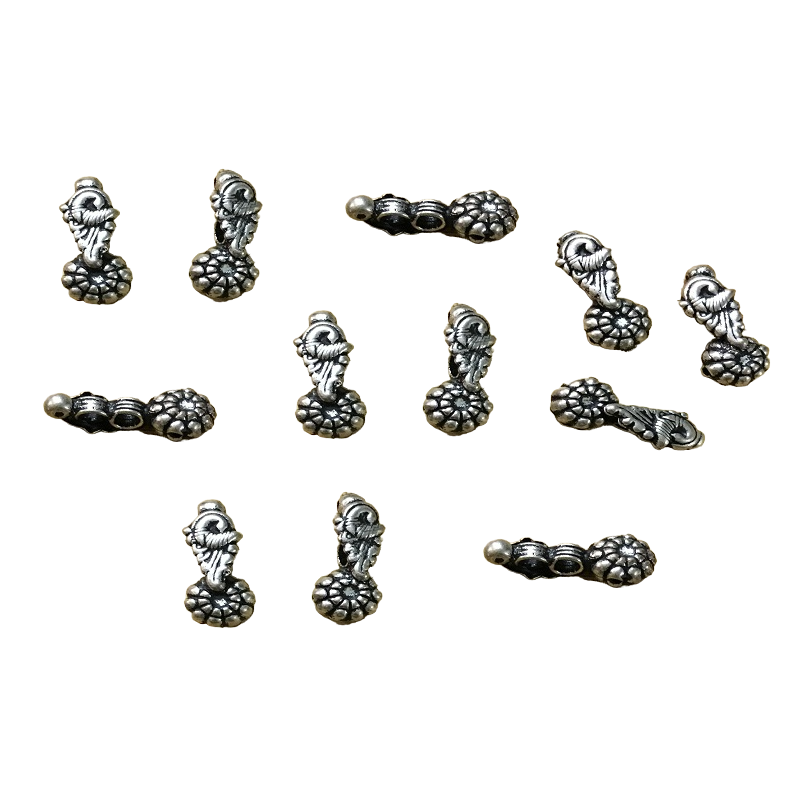 German Silver Round Double hole Spacer beads