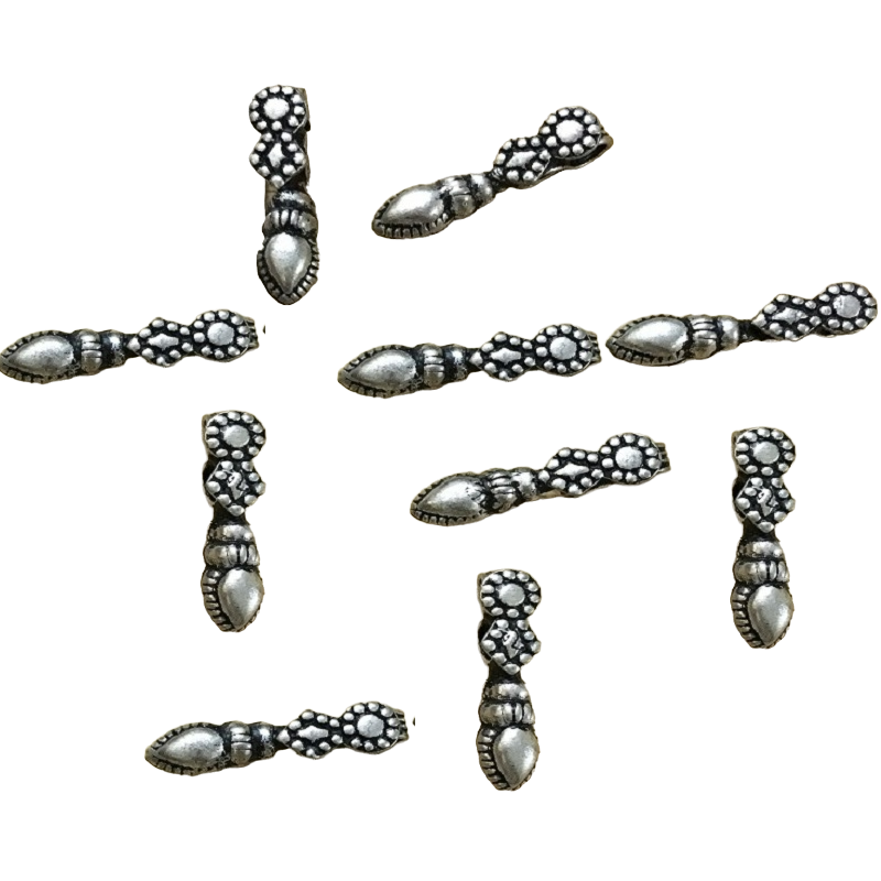 German Silver Tear Drop Double hole Spacer beads