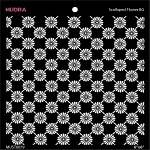 Mudra Stencil - Scalloped Flower BG