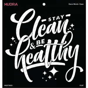 Mudra Stencil - Decor Words Clean