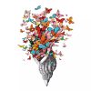 Seashell With Butterflies Decoupage Napkin