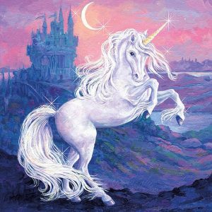 Fantasy White Unicorn Decoupage Napkin
