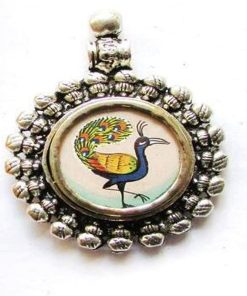 Alternative view of German Silver Peacock Pendant