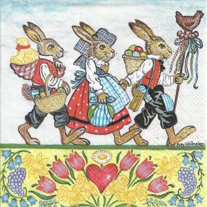 Three Rabbits Decoupage Napkin