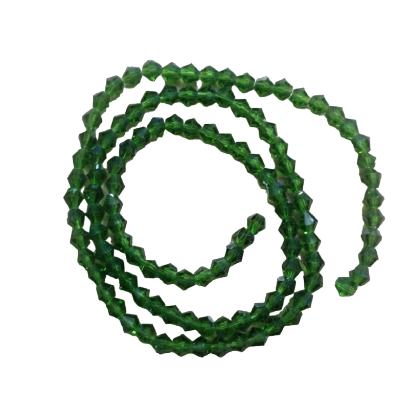 Bicone Crystal Beads - Dark Green