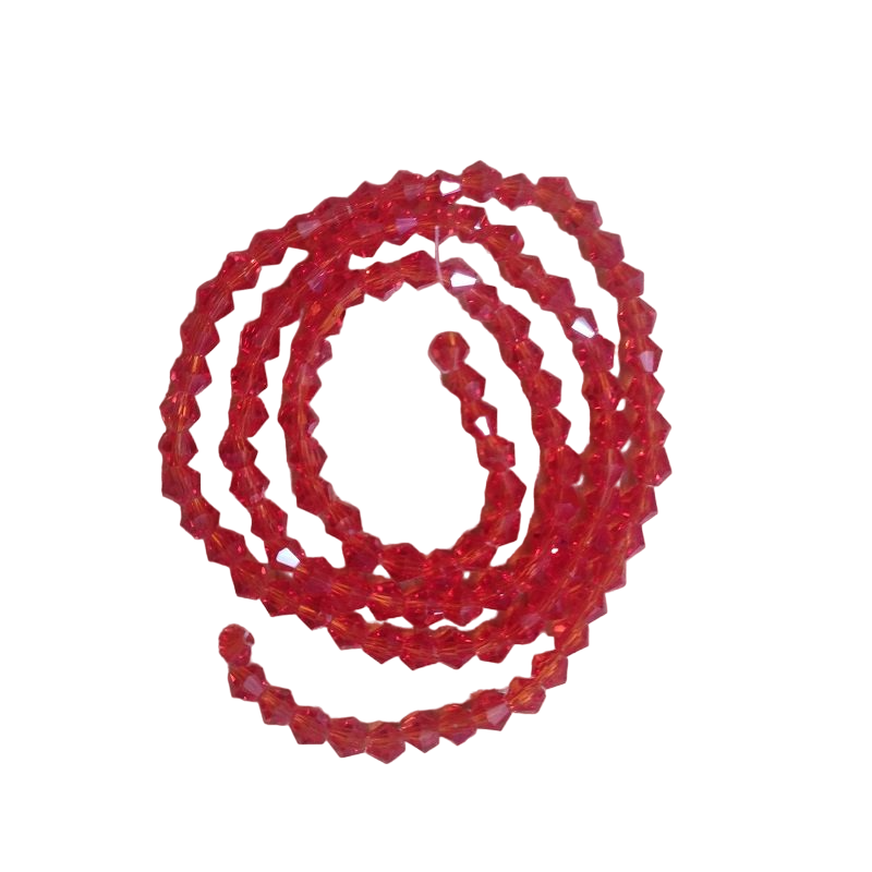 Bicone Crystal Beads - Red