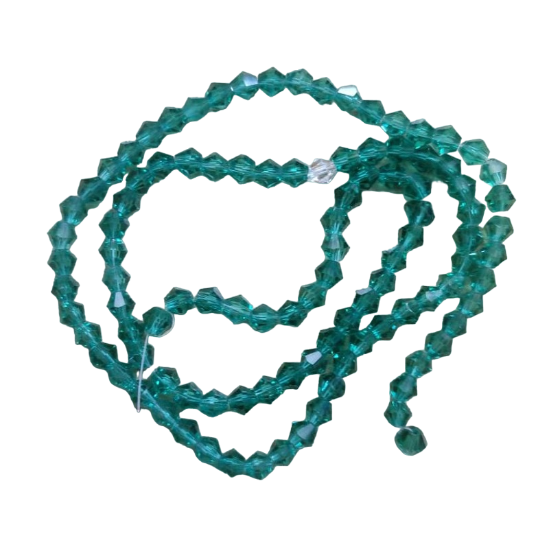 Bicone Crystal Beads - Peacock Green