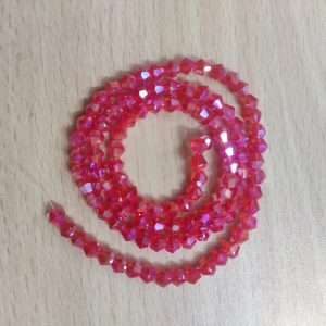 Double Shade Bicone Crystal Beads - Red