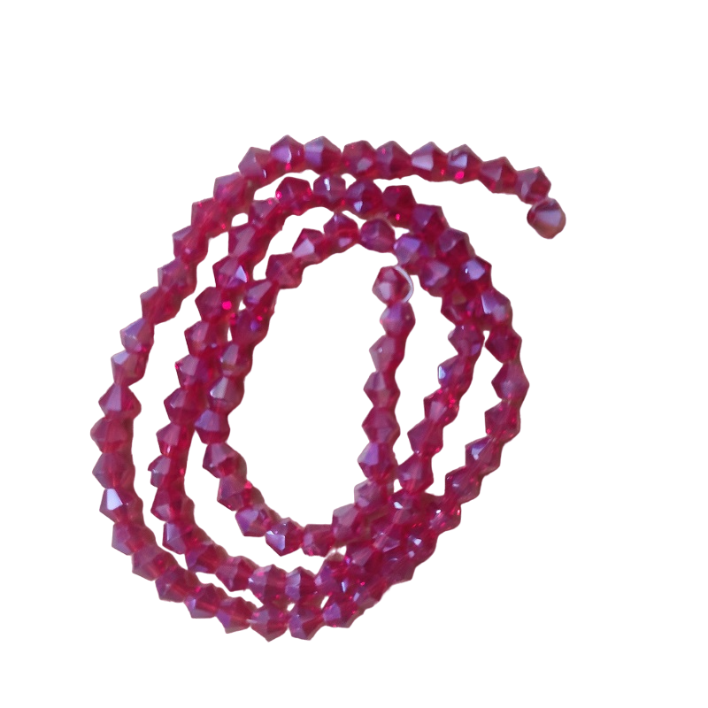 Double Shade Bicone Crystal Beads - Light Maroon