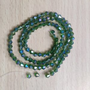 Double Shade Bicone Crystal Beads - Dark Green