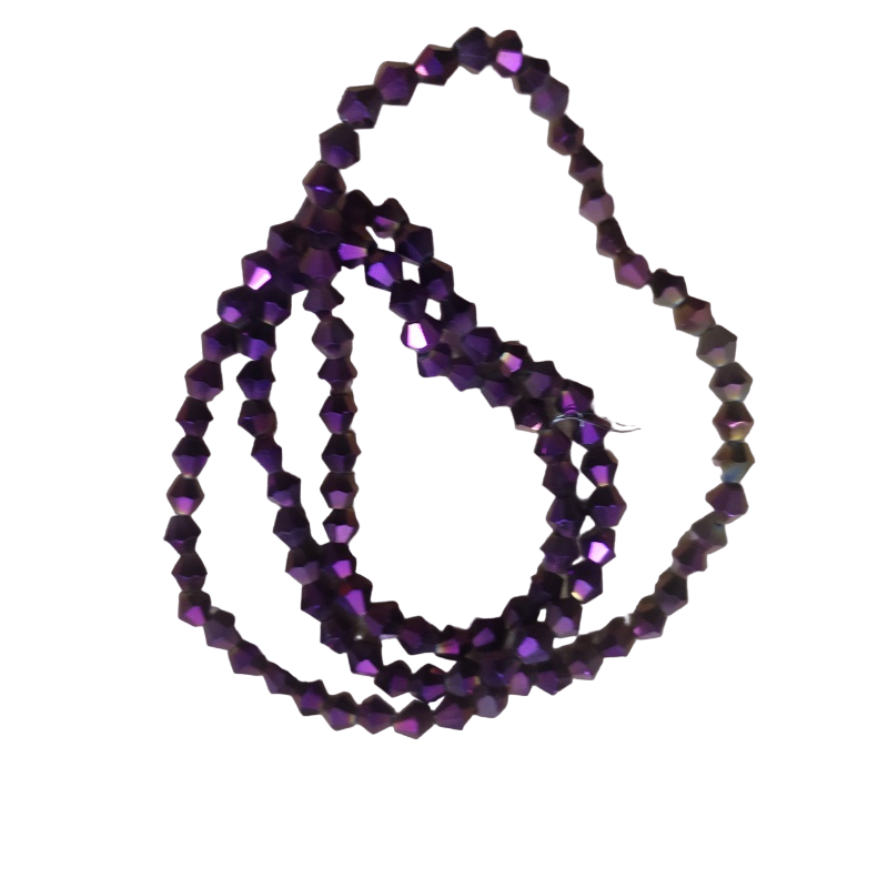 Double Shade Bicone Crystal Beads - Dark Purple