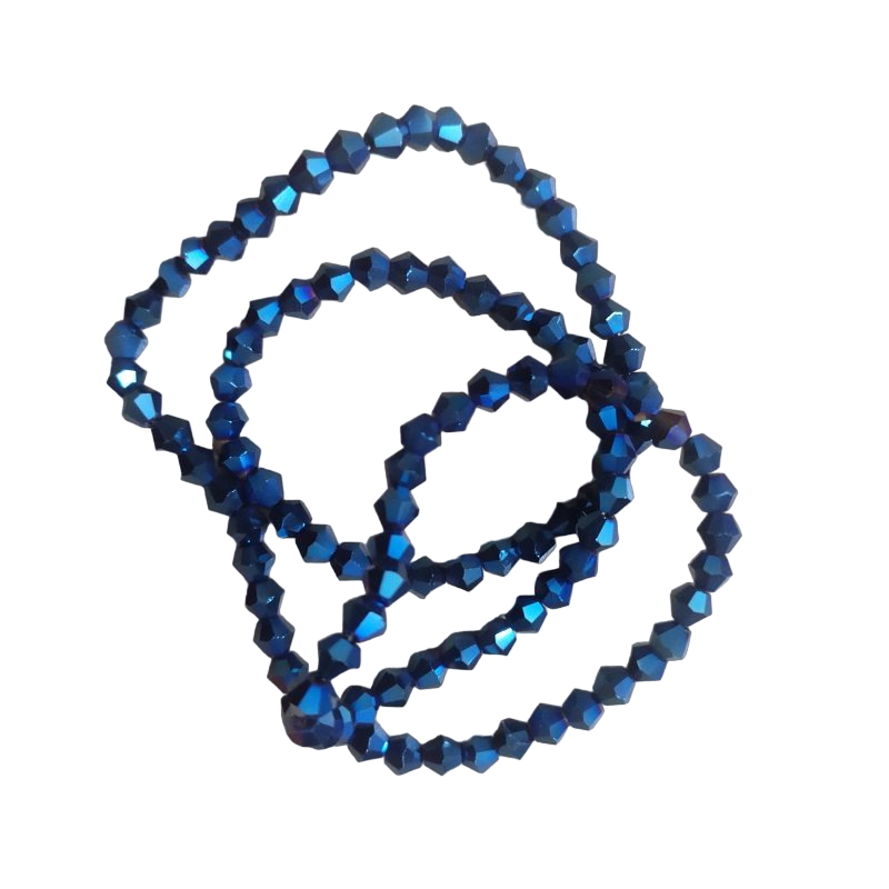 Double Shade Bicone Crystal Beads - Blue