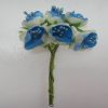 Fabric Flower - Blue With White