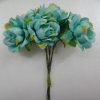 Fabric Flower  - Turquoise Blue With Yellow
