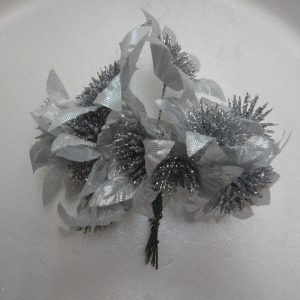 Fabric Flower - Silver