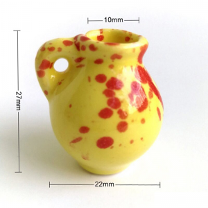 Miniature Yellow And Red Pot