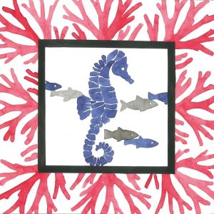 Sea Horse And Fish Decoupage Napkin