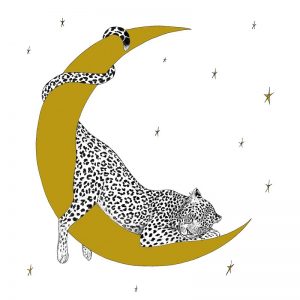 Cheetah Sleeping On Half Moon Decoupage Napkin