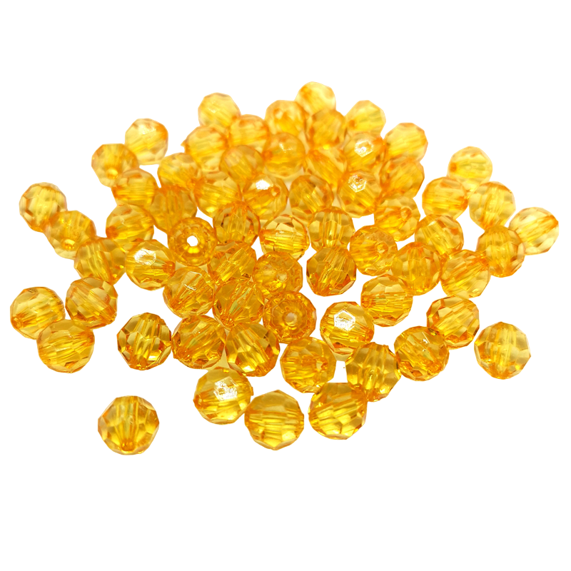Transparent Acrylic Beads - Musted Yellow