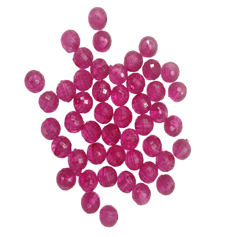 Transparent Acrylic Beads - Hot Pink