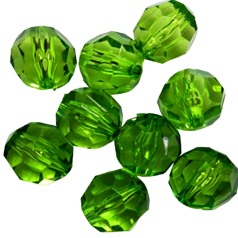 Transparent Acrylic Beads - Parrot Green