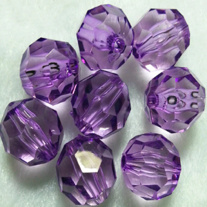 Transparent Acrylic Beads - Purple
