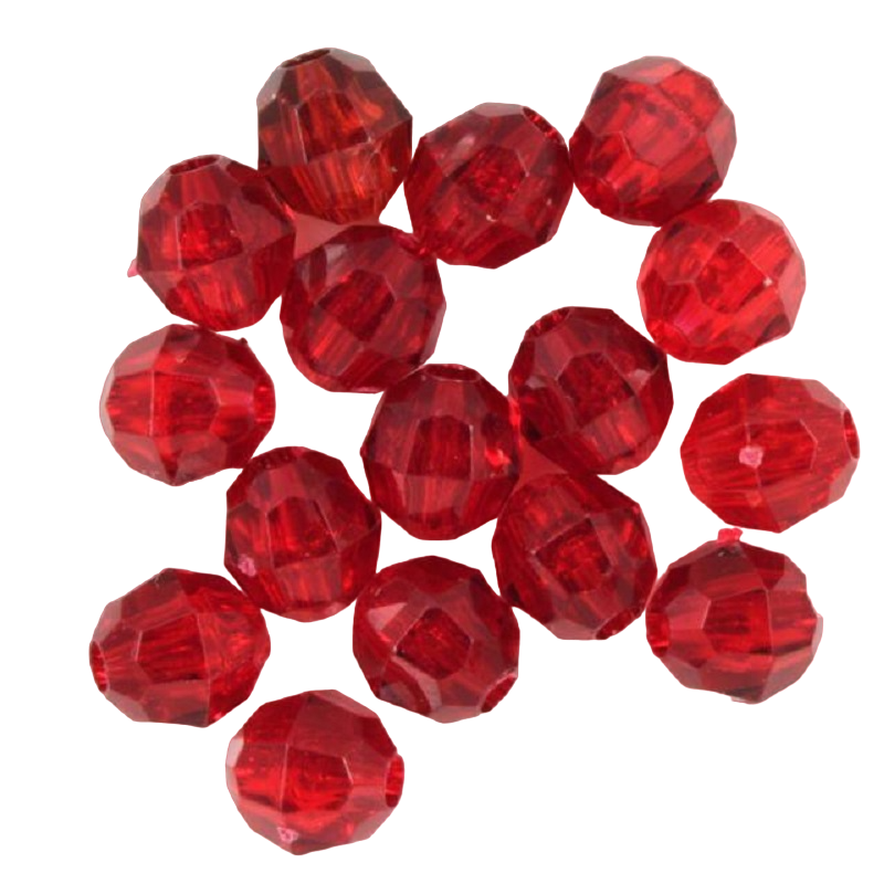 Transparent Acrylic Beads - Red