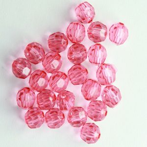 Transparent Acrylic Beads - Pink