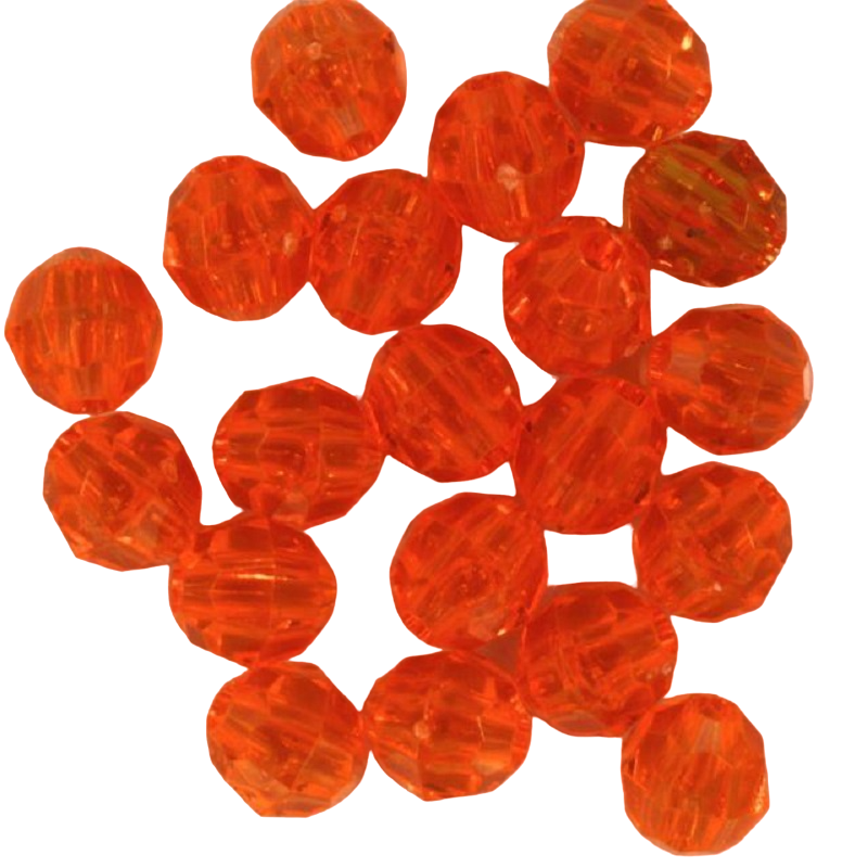 Transparent Acrylic Beads - Orange