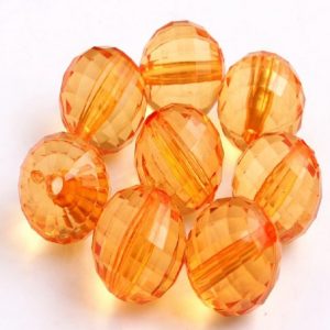 Transparent Acrylic Beads - Orange (Copy)