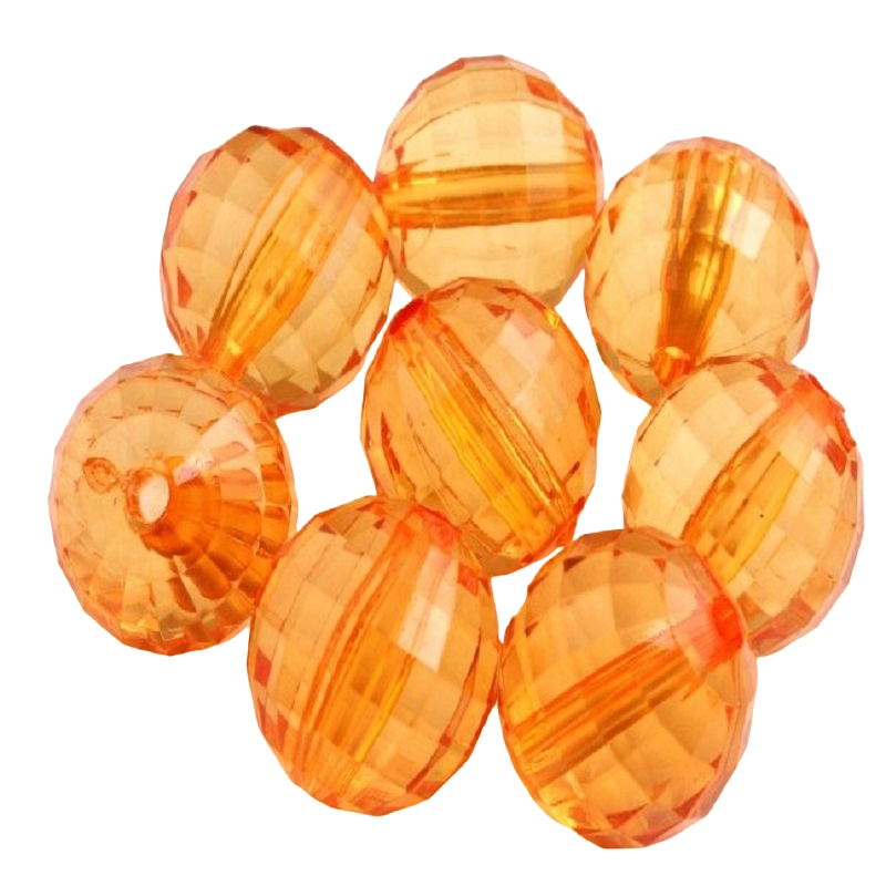 Transparent Acrylic Beads - Orange