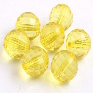 Transparent Acrylic Beads - Yellow