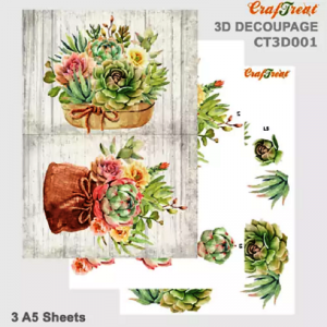 Craftreat 3D Decoupage Sheet - Cactus