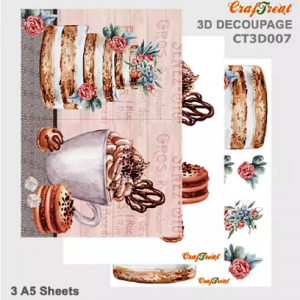 Craftreat 3D Decoupage Sheet - Cake and Coffee