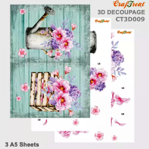 Craftreat 3D Decoupage Sheet - Rustic Flowers