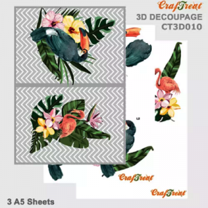 Craftreat 3D Decoupage Sheet - Tropical Birds