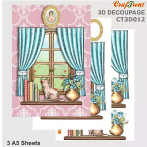 Craftreat 3D Decoupage Sheet - Cat in the Room