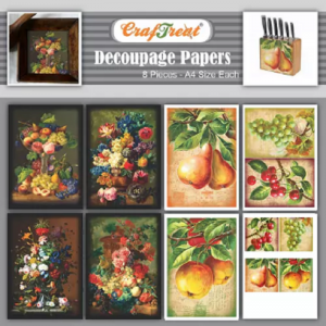 Craftreat Decoupage Paper - Painted Bouquets and Fruits