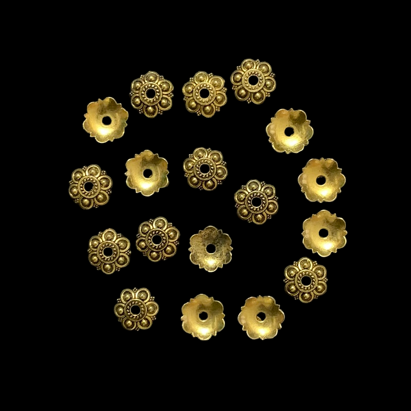 Antique Gold  Flower Bead Cap