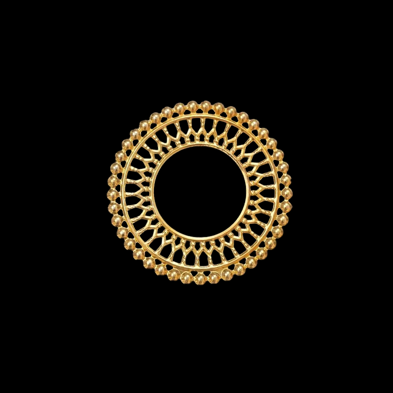 Metal Embellishment - Gold Round Pattern