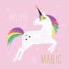 Rainbow Unicorn In Pink Background Decoupage Napkin