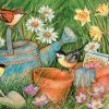 Birds And Flowers In The Garden Decoupage Napkin