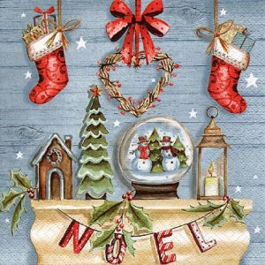 Christmas Theme Collage Decoupage Napkin