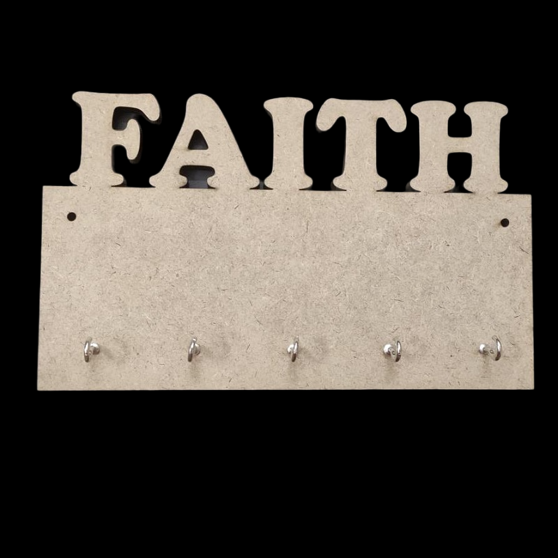 MDF Rectangle FAITH Key Hanger