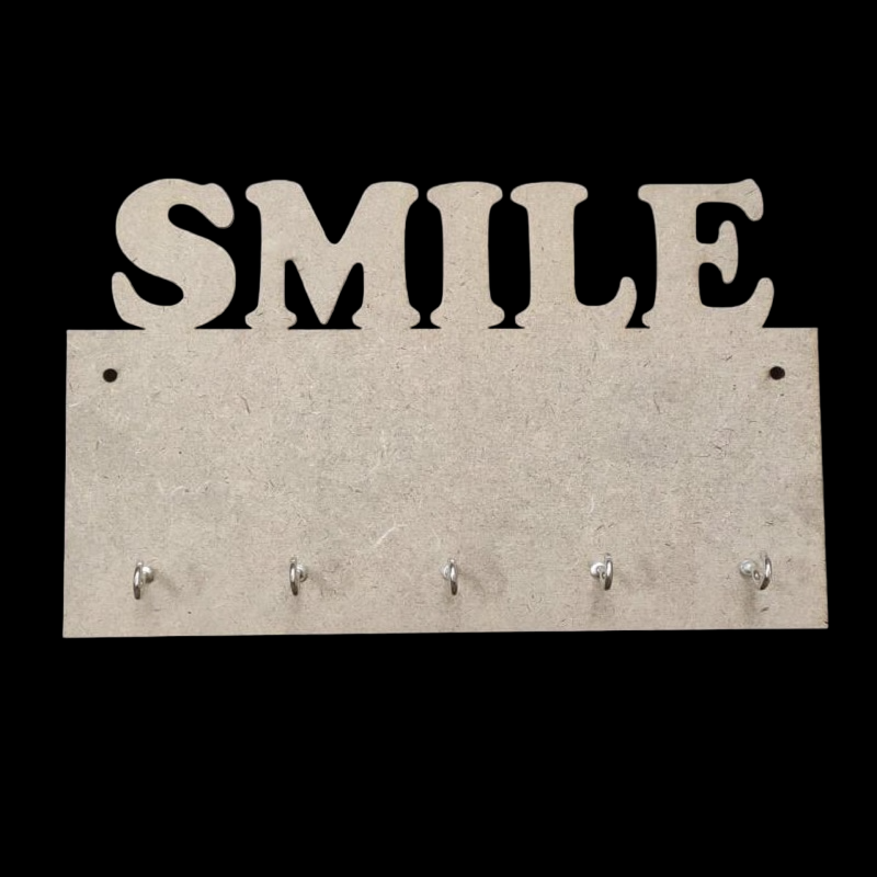 MDF Rectangle SMILE Key Hanger