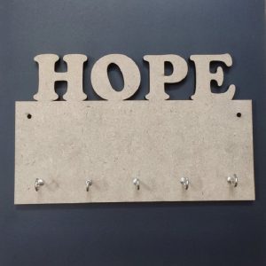 MDF Rectangle HOPE Key Hanger